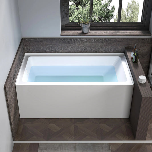 Acrylic Soaking Bathtub with Overflow and Drain Left
