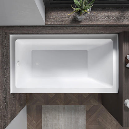 Acrylic Soaking Bathtub with Overflow and Drain Left by Vanity Art