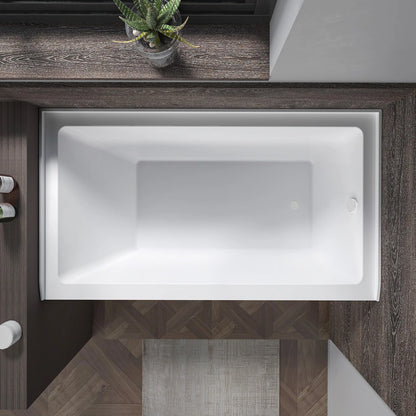Acrylic Soaking Bathtub with Overflow and Drain Right by Vanity Art