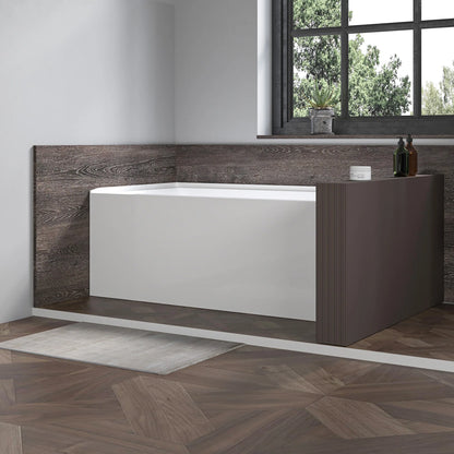 Acrylic Soaking Bathtub with Overflow and Drain Left by Vanity Art