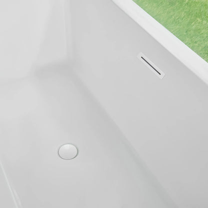 Flatbottom Freestanding Soaking Bathtub in White by Vanity Art