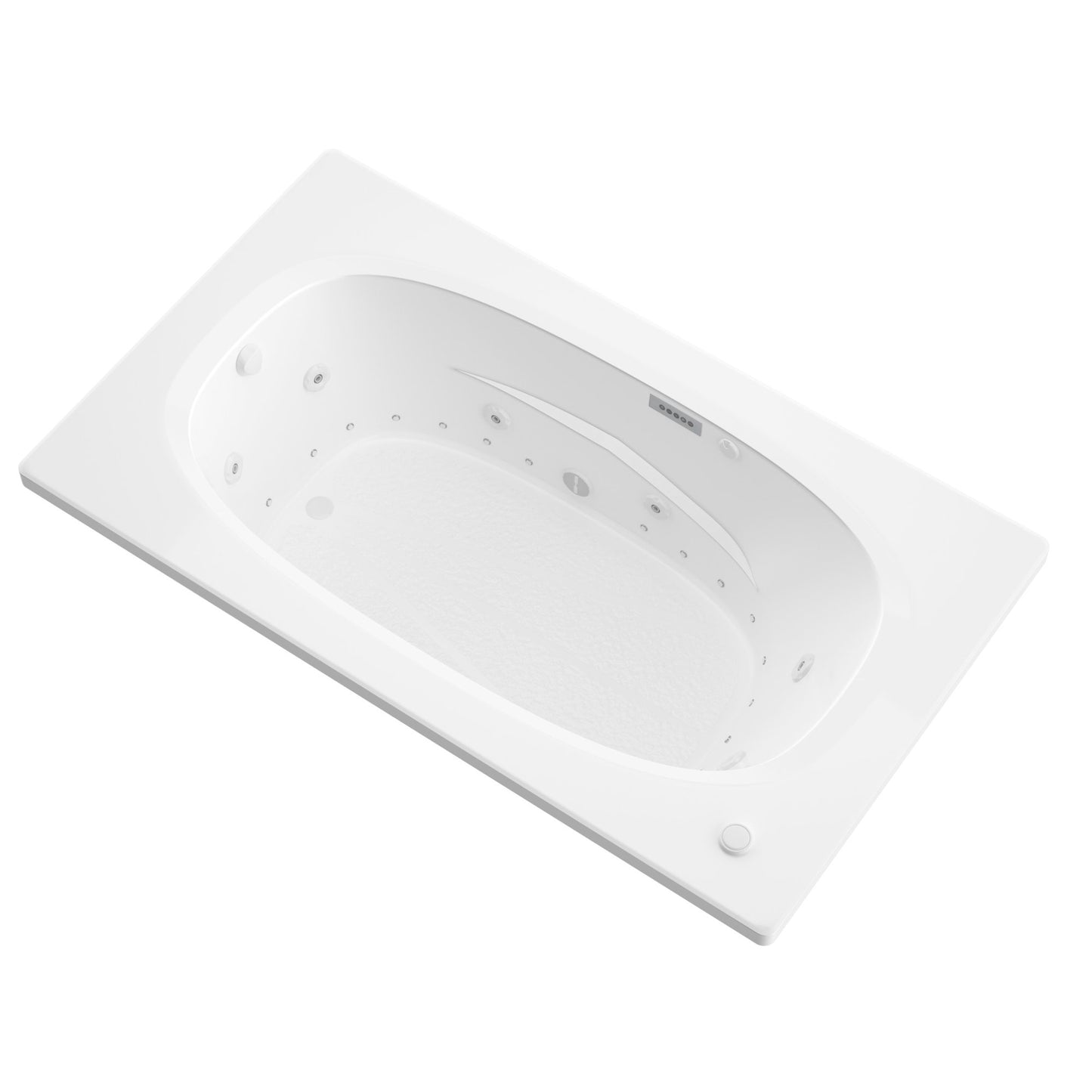 Polaris  42.25 x 65in. Air and Whirlpool Jetted Bathtub in White with Reversible Drain