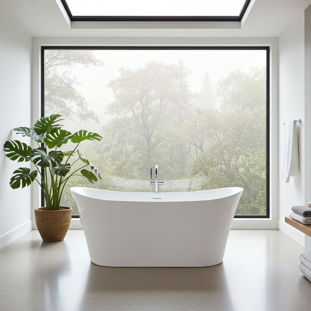 Anzzi Eft Series Freestanding Bathtub White Acrylic Fiberglass Reinforced