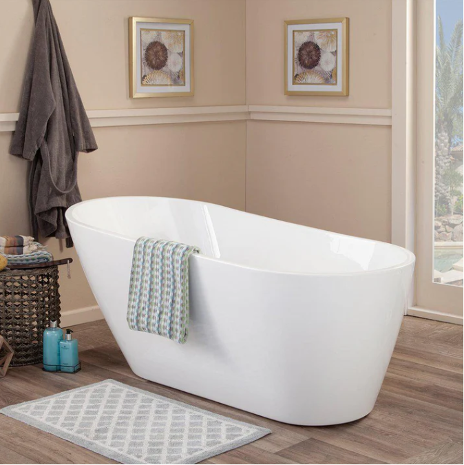 Contemporary Oval Sloped Design Soaking Tub by Altair