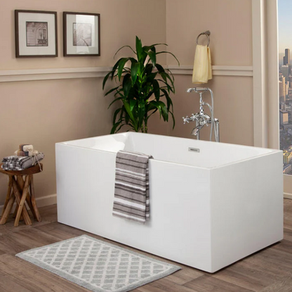 Sleek, Contemporary Square Design Freestanding Bathtub by Altair