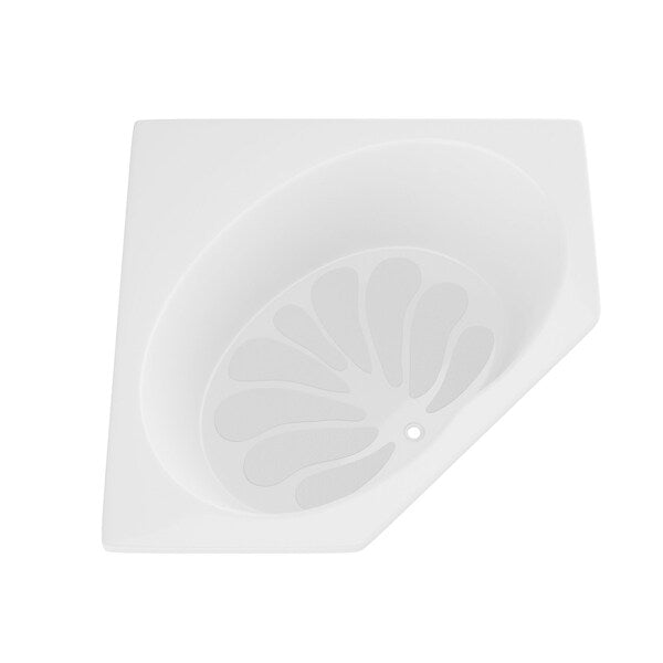 Eclipse 60 in. x 60 in. Corner Soaking Bathtub with Center Drain in White