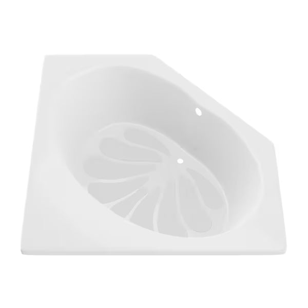 Eclipse 60 in. x 60 in. Corner Soaking Bathtub with Center Drain in White