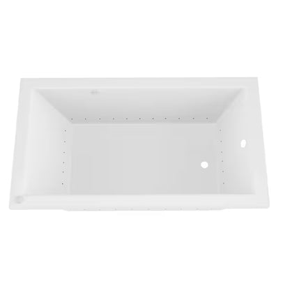 Sapphire Series 66 in. x 36 in. Rectangular Air Bathtub with Right Side Drain and Aromatherapy in Glossy Smooth White