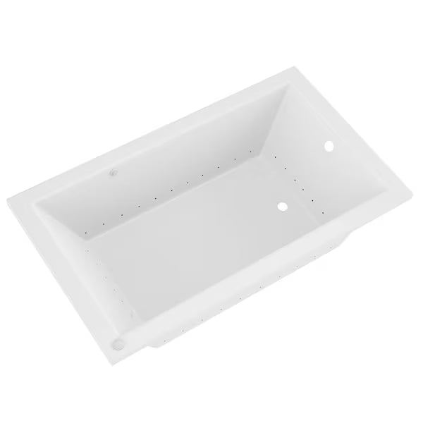 Sapphire Series 66 in. x 36 in. Rectangular Air Bathtub with Right Side Drain and Aromatherapy in Glossy Smooth White