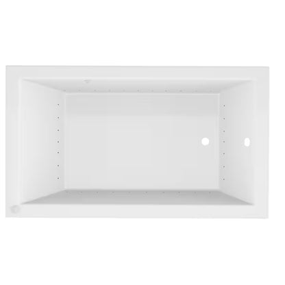 Sapphire Series 66 in. x 36 in. Rectangular Air Bathtub with Right Side Drain and Aromatherapy in Glossy Smooth White