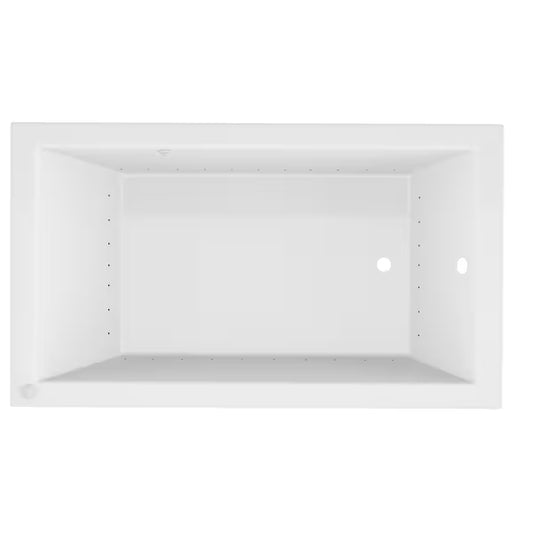 Sapphire Series 66 in. x 36 in. Rectangular Air Bathtub with Right Side Drain and Aromatherapy in Glossy Smooth White