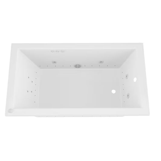 Sapphire 60 in. x 42 in. Rectangular Whirlpool and Air Bathtub with Left Drain and VS Jets and Aroma in Glossy White