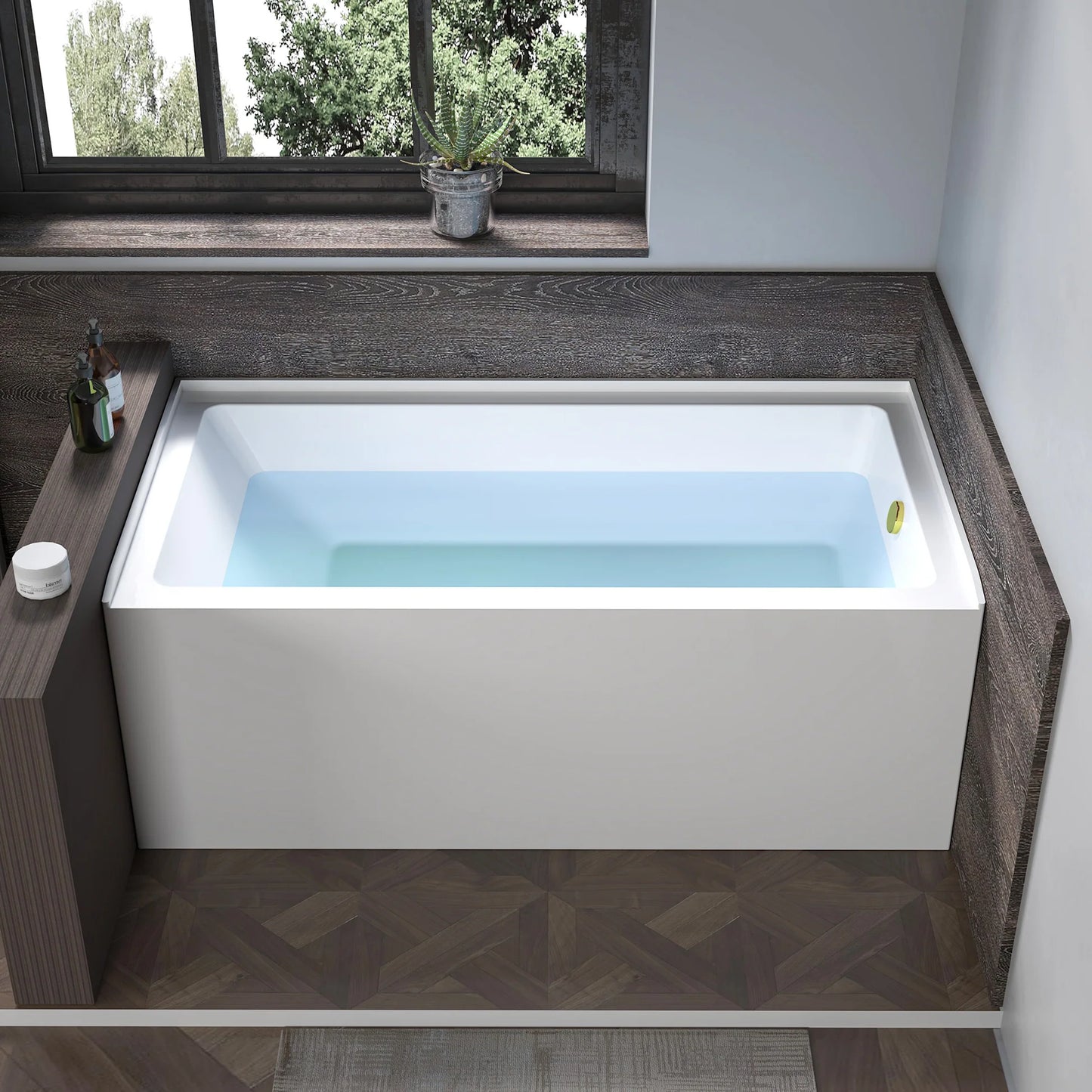 Acrylic Soaking Bathtub with Overflow and Drain RIGHT by Vanity Art