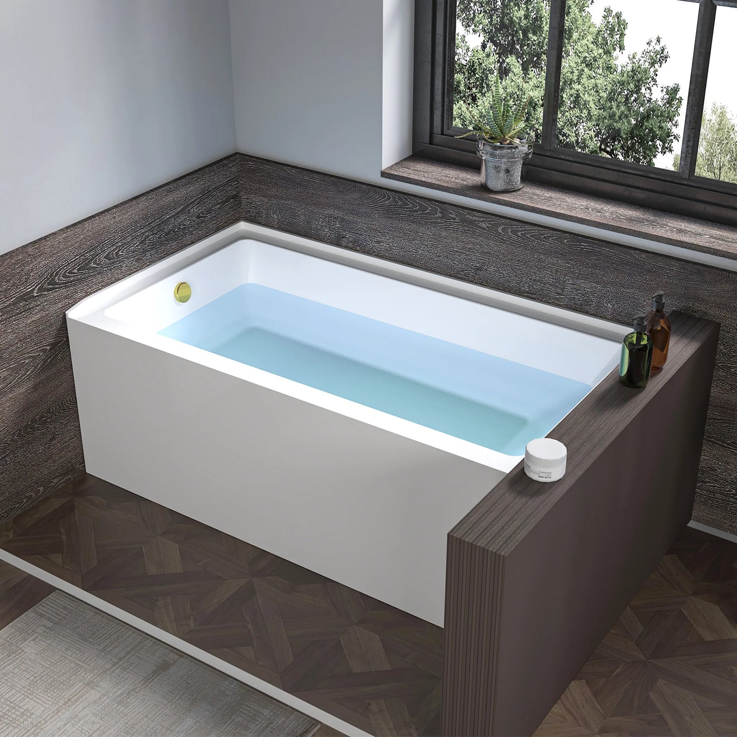 Acrylic Soaking Bathtub with Overflow and Drain LEFT by Vanity Art