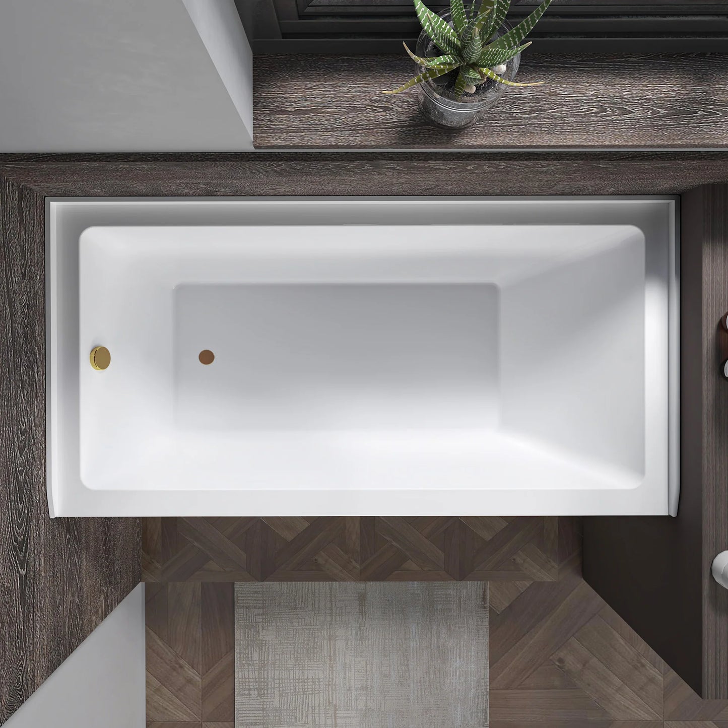 Acrylic Soaking Bathtub with Overflow and Drain LEFT by Vanity Art