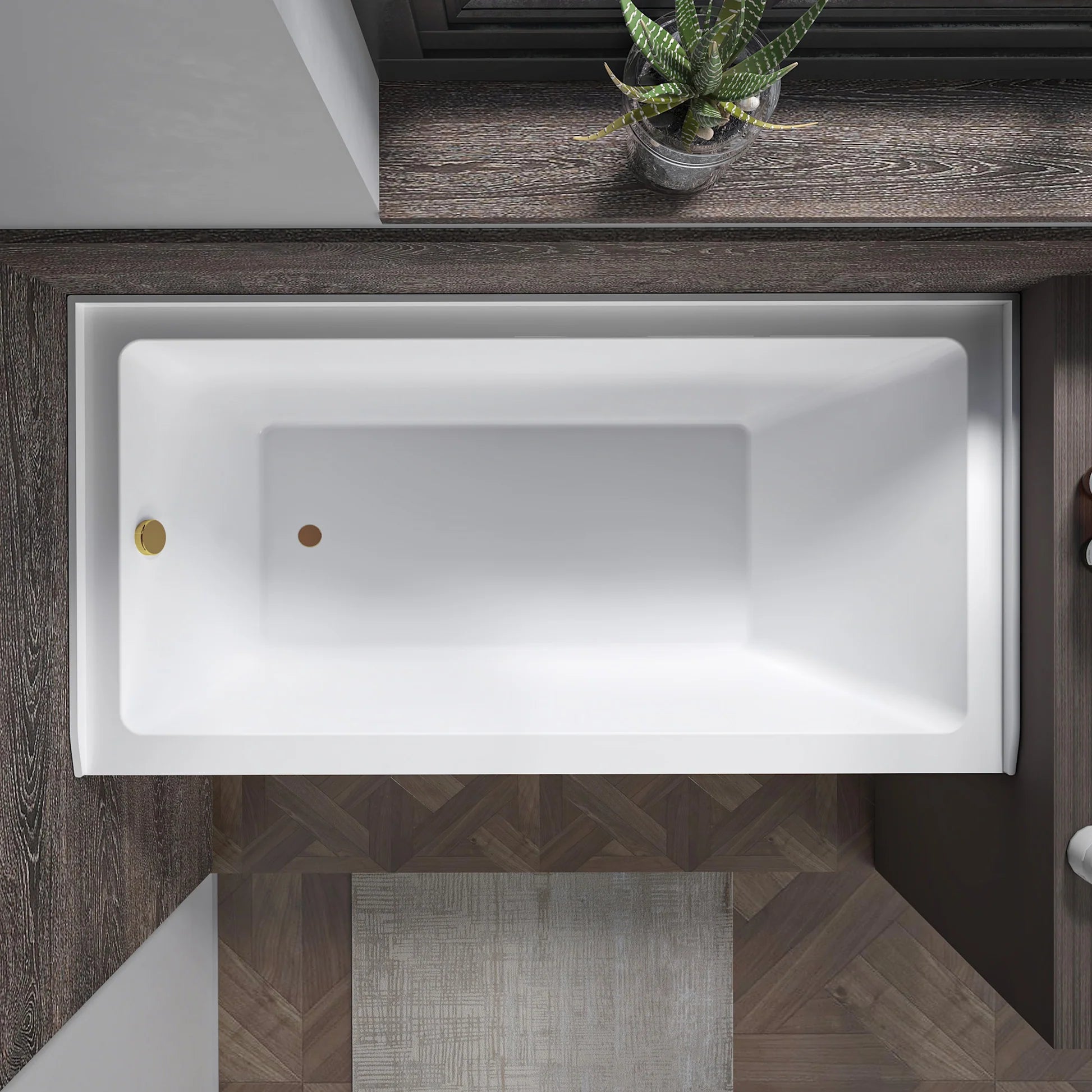 Acrylic Soaking Bathtub with Overflow and Drain LEFT by Vanity Art