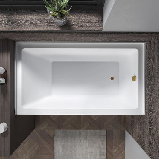 Acrylic Soaking Bathtub with Overflow and Drain Right