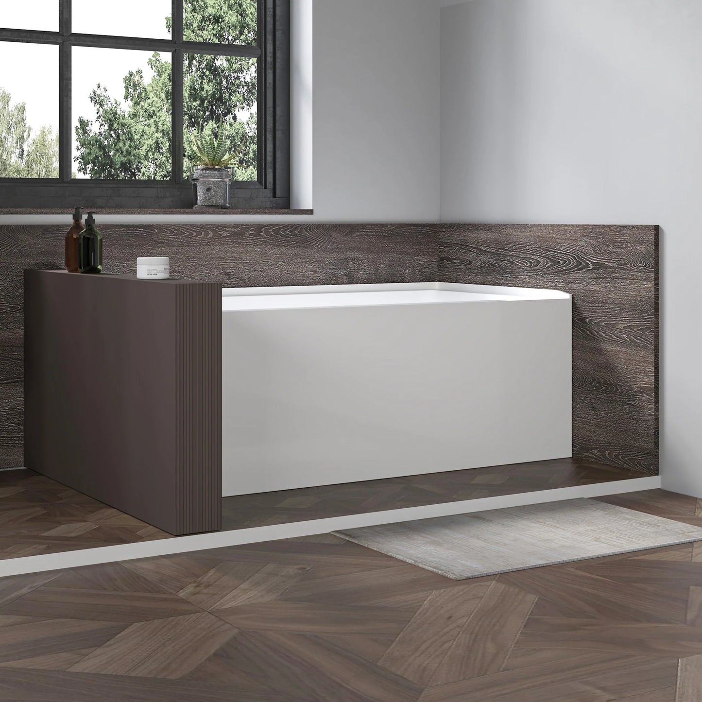 Acrylic Soaking Bathtub with Overflow and Drain RIGHT by Vanity Art