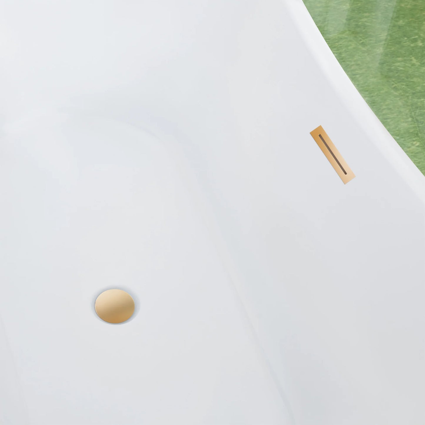 Freestanding Soaking Bathtub with Center Drain by Vanity Art