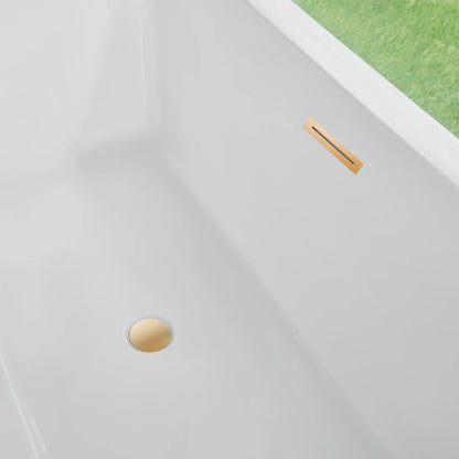 Flatbottom Freestanding Soaking Bathtub in White by Vanity Art