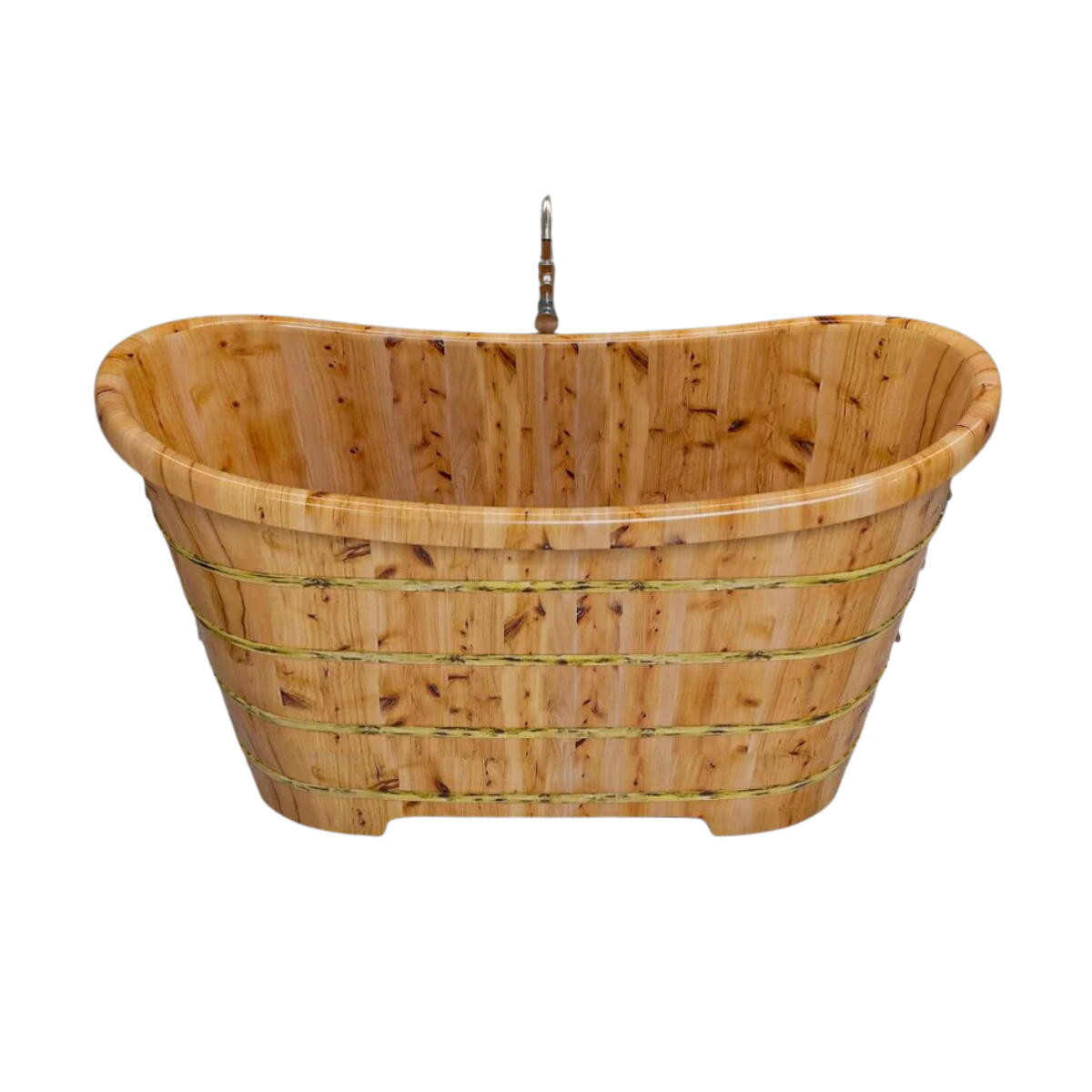 Free Standing Cedar Wooden Bathtub by Alfi