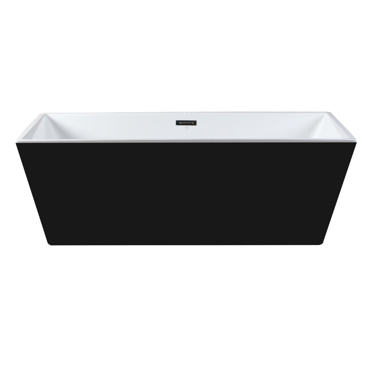 Black & White Rectangular Soaking Bathtub by Alfi