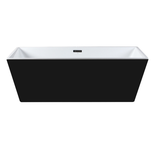Black & White Rectangular Soaking Bathtub by Alfi