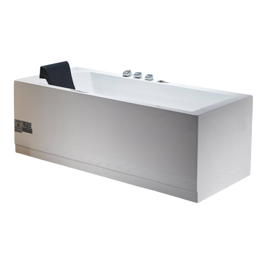 Rectangular Whirlpool Tub with Fixtures