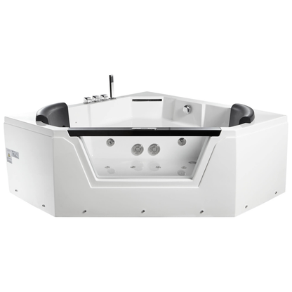 Clear Corner Acrylic Whirlpool Bathtub for Two by Eago
