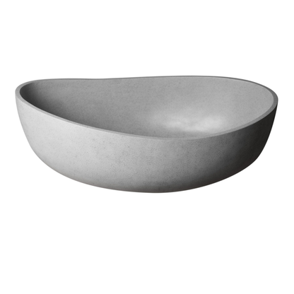 Solid Concrete Gray Matte Oval Bathtub by Alfi