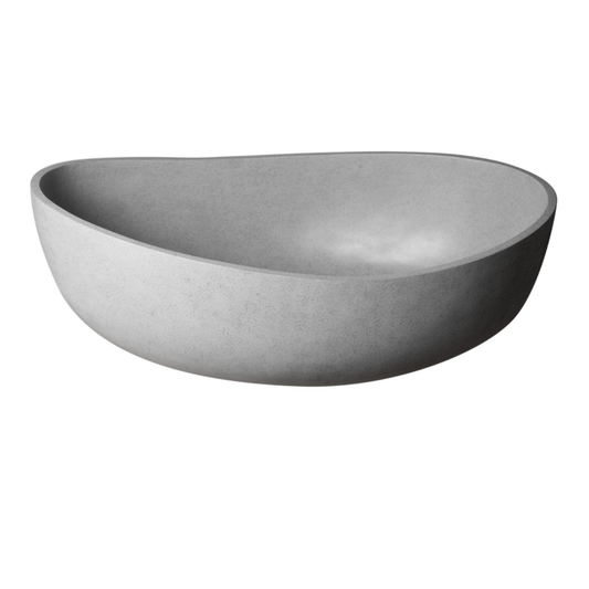 Solid Concrete Gray Matte Oval Bathtub by Alfi