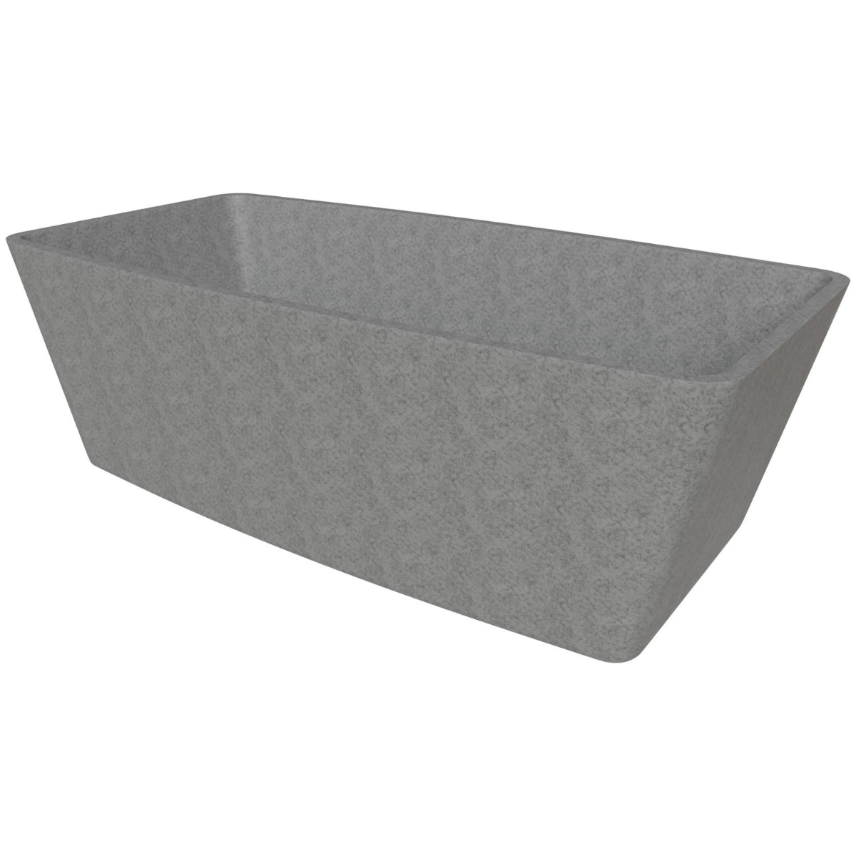 Solid Concrete Rectangular Freestanding Bathtub by Alfi