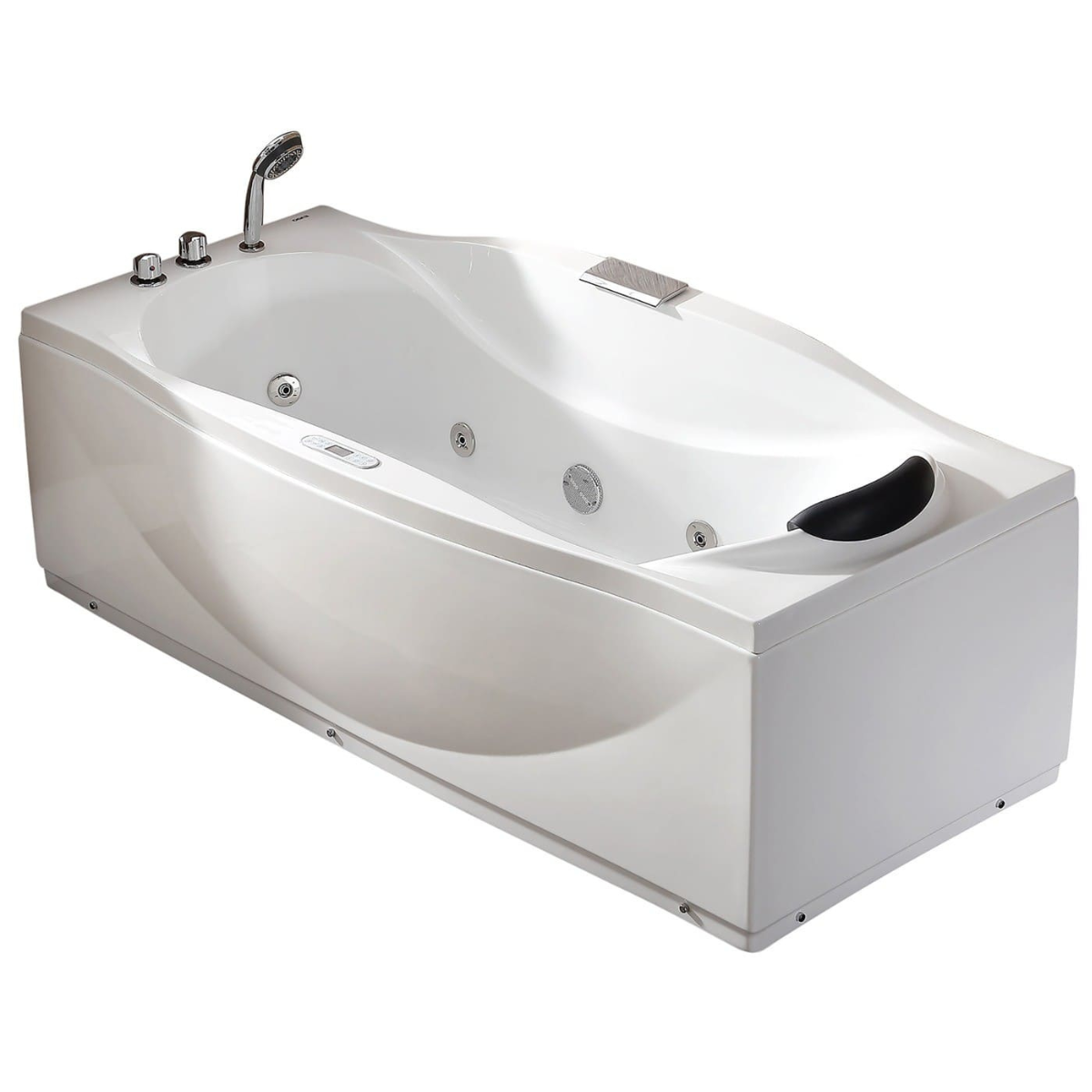 Right Drain White Whirlpool Bathtub w Fixtures by Eago