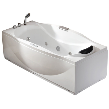 Right Drain White Whirlpool Bathtub w Fixtures by Eago