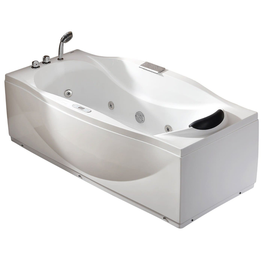 Right Drain  White Whirlpool Bathtub w Fixtures