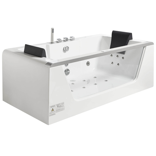 Clear Rectangular Acrylic Whirlpool Bathtub for Two