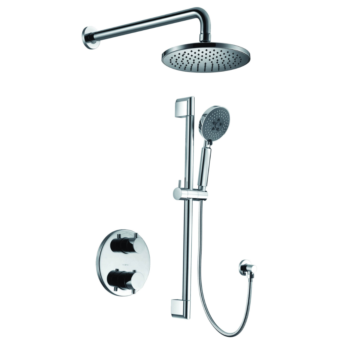 Round Style 2 Way Thermostatic Shower Set by Alfi