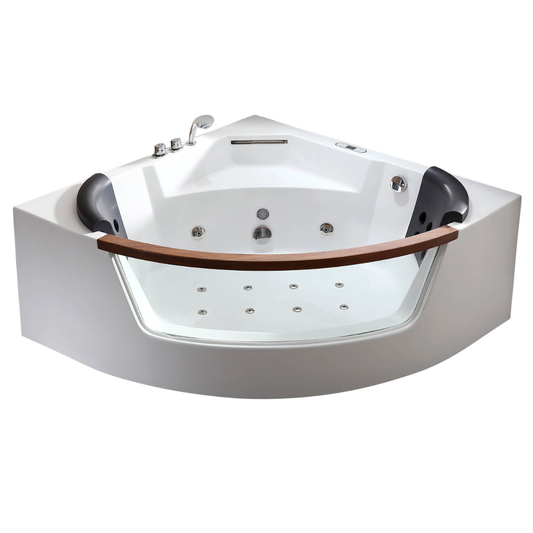 Clear Rounded Corner Acrylic Whirlpool Bathtub for Two