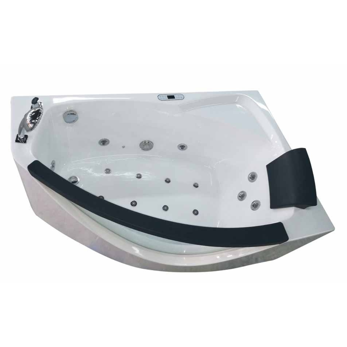 Clear Rounded Left Corner Acrylic Whirlpool Bathtub by Eago