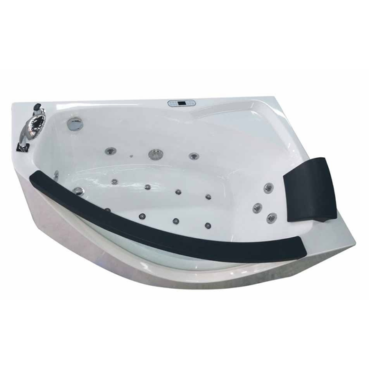 Clear Rounded Left Corner Acrylic Whirlpool Bathtub