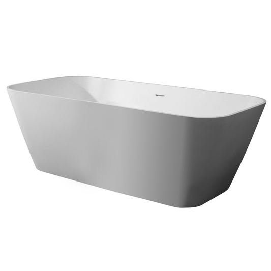 Rectangular Solid Surface Smooth Resin Soaking Bathtub by Alfi