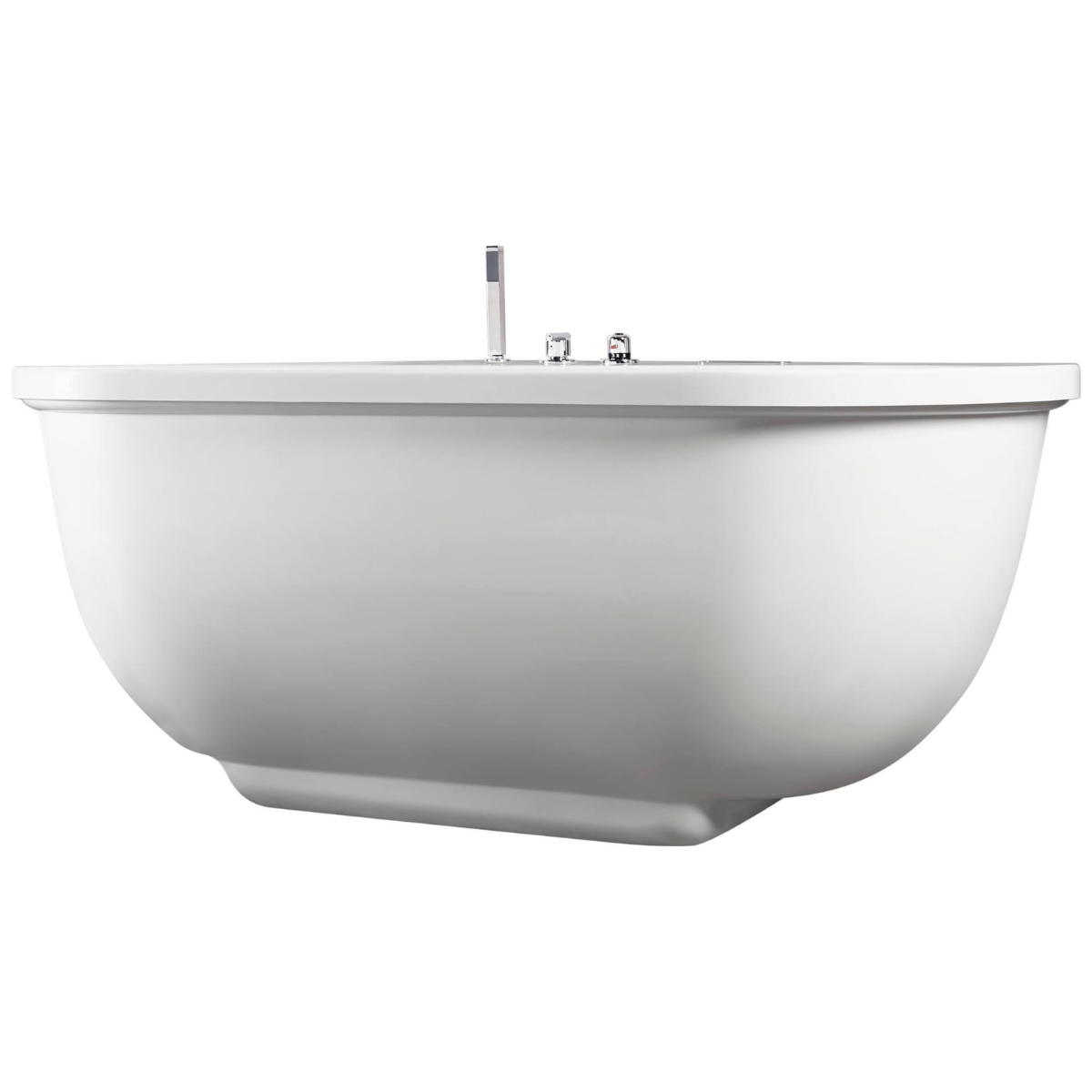 Classic White Whirlpool Bathtub With Fixtures by Alfi