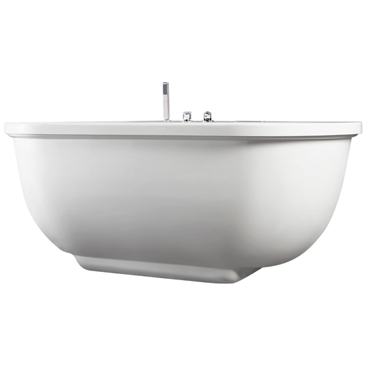 Classic White Whirlpool Bathtub With Fixtures