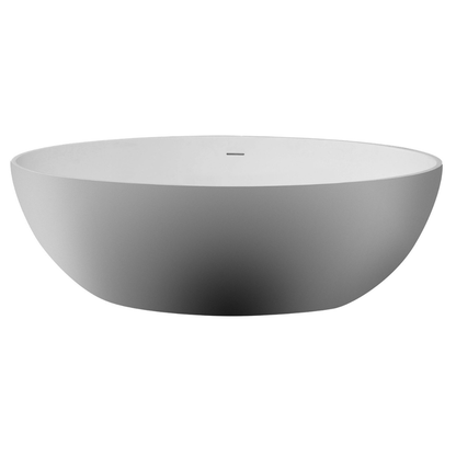 Oval Solid Surface Smooth Resin Soaking Bathtub by Alfi