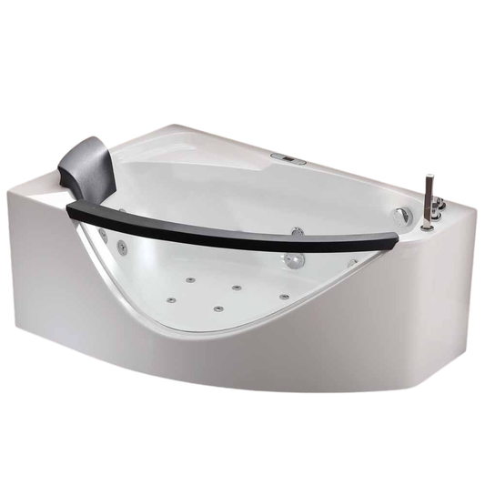 Clear Rounded Right Corner Whirlpool Bathtub