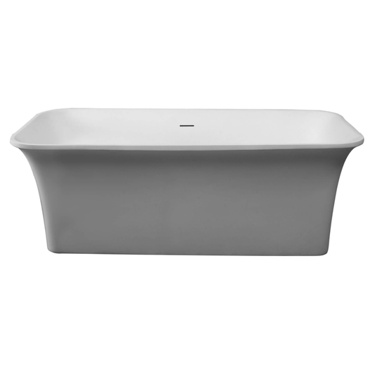 Rectangular Solid Surface Smooth Resin Soaking Bathtub by Alfi