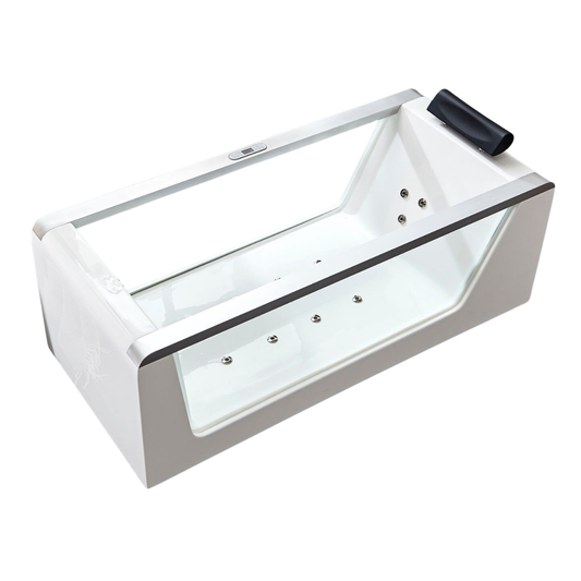 Clear Rectangular Whirlpool Bathtub