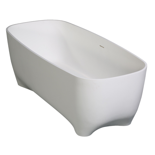 68" White Matte Solid Surface Resin Bathtub by Alfi
