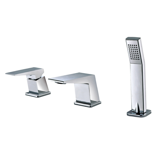 Deck Mounted Three Hole Bathroom Tub Filler & Shower Head by Alfi