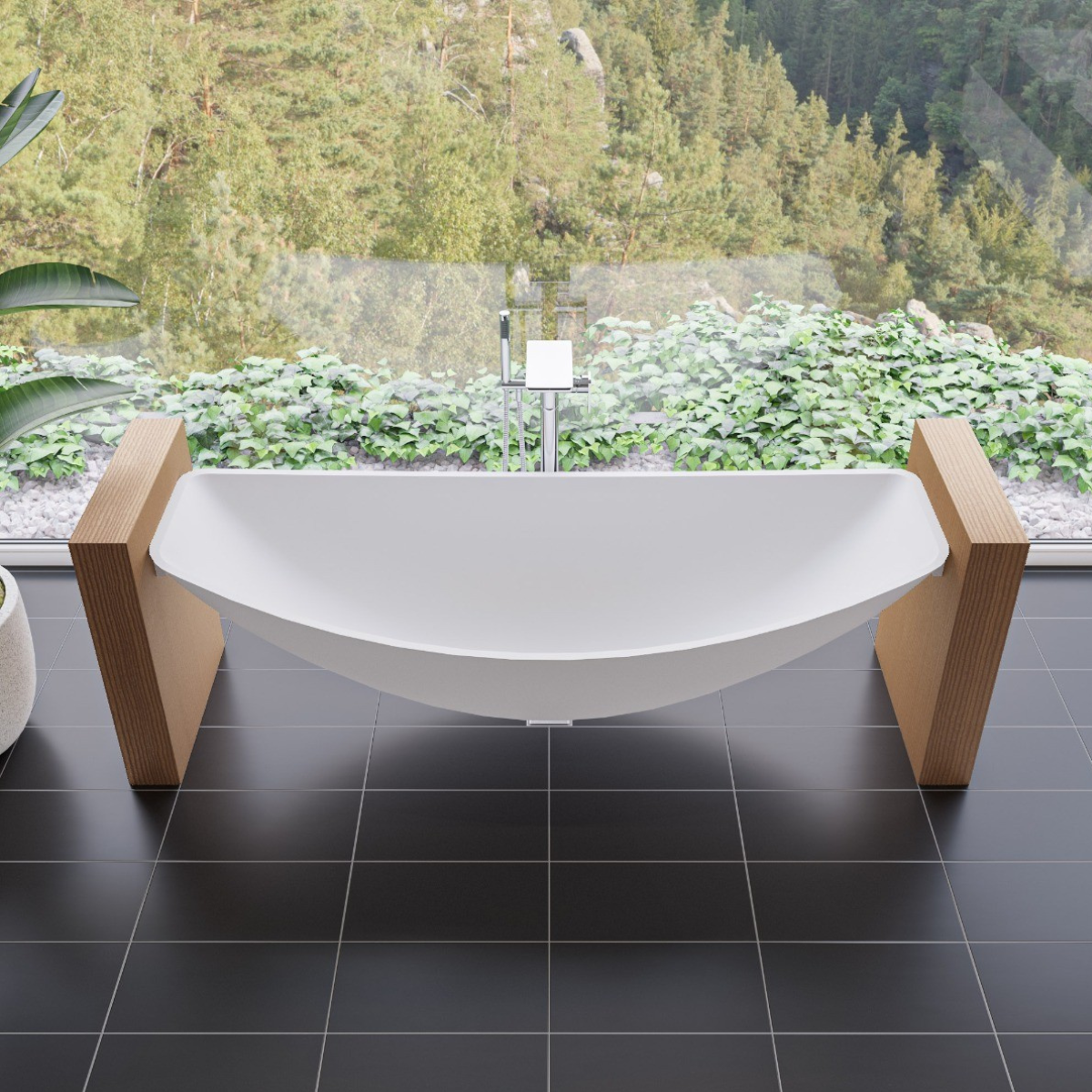 79" Suspended Wall Mounted Hammock Bathtub by Alfi